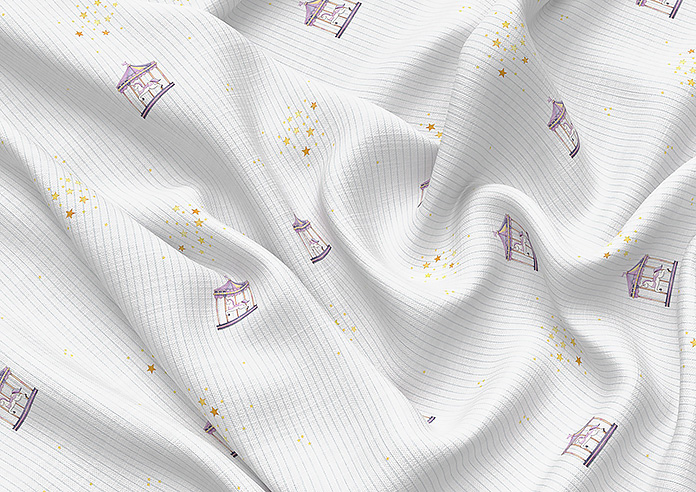 Merrily, Merry Small Violet - Twist&Fit Roman Blind - Image 4